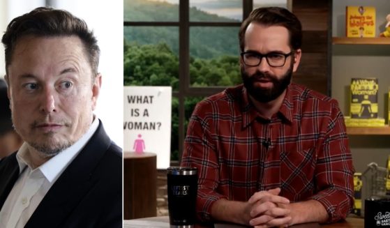 Twitter owner Elon Musk, left, said it was a "mistake" that the social media platform threatened to block the Matt Walsh documentary "What Is a Woman?" right.