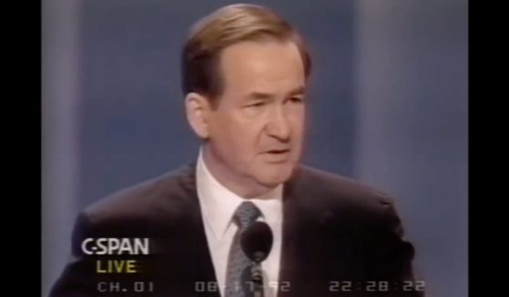 Pat Buchanan gives his famous “Culture War” speech at the 1992 Republican National Convention on August 17, 1992.