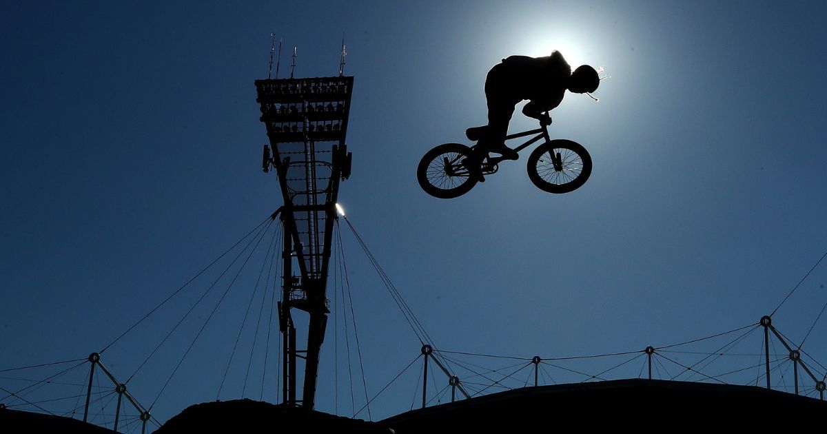 Pat Casey competes in the BMX Dirt qualifying round during the X Games Sydney 2018 at Sydney Olympic Park in Sydney, Australia, on October 19, 2018.
