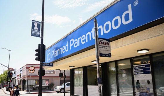 A Planned Parenthood sign is displayed outside a clinic in Los Angeles on May 16.