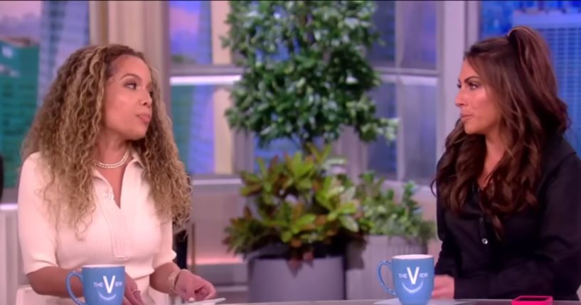 "The View" co-host Sunny Hostin, left, discusses Vice President Kamala Harris with co-host Alyssa Farah Griffin.