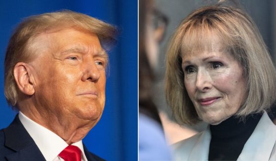 At left, former President Donald Trump, the leading GOP candidate in the 2024 presidential race, stands on stage after being introduced during the New Hampshire Federation of Republican Women's Lilac Luncheon in Concord, New Hampshire, on Tuesday. At right, E. Jean Carroll arrives for her civil trial against former President Donald Trump at Manhattan Federal Court in New York on May 8.