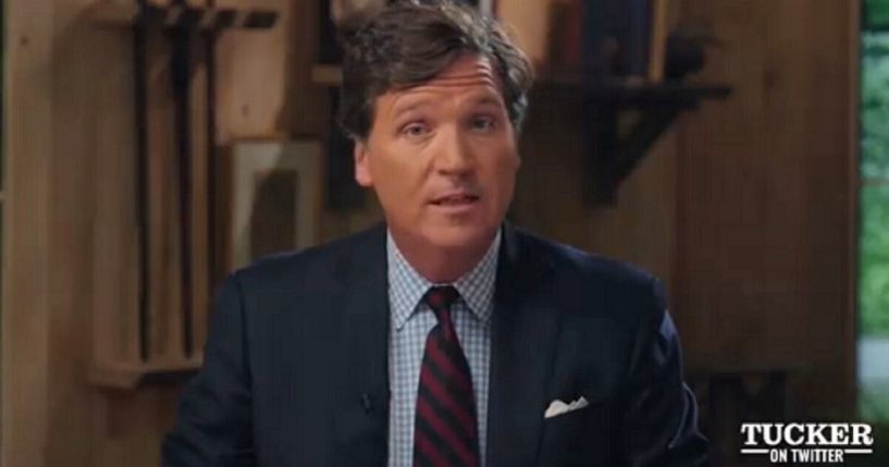 Former Fox News host Tucker Carlson in his debut episode of "Tucker on Twitter."