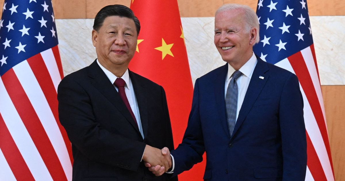 Chinese President Xi Jinping and President Joe Biden meet on the sidelines of the Group of 20 Summit in Nusa Dua on the Indonesian resort island of Bali on Nov. 14, 2022.