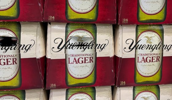 Cases of Yuengling Traditional Lager are seen at a Sam's Club store in Orlando, Florida, on July 18, 2021.