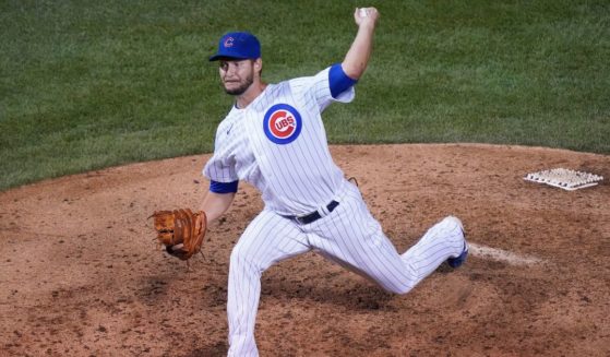 Matt Dermody, then of the Chicago Cubs, throws a pitch during the ninth inning of a game against the St. Louis Cardinals at Wrigley Field on Sept. 6, 2020, in Chicago.