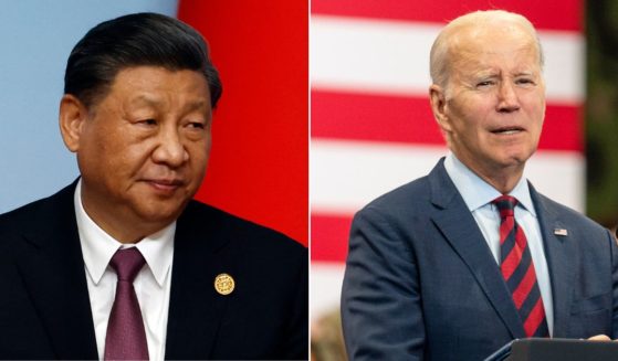 Chinese President Xi Jinping, left, attends the joint press conference of the China-Central Asia Summit in Xian, in China's northern Shaanxi province on May 19. President Joe Biden, right, speaks to service members and their families on Friday at Fort Liberty, North Carolina.