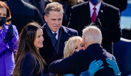 President Joe Biden embraces his family first lady Jill Biden, son Hunter Biden and daughter Ashley after being sworn in during his inauguation on the West Front of the U.S. Capitol on Jan. 20, 2021, in Washington, D.C.