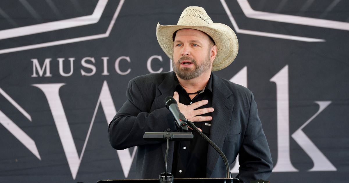 Garth Brooks speaks at the 2023 Music City Walk of Fame Induction ceremony at Music City Walk of Fame on May 4 in Nashville, Tennessee.