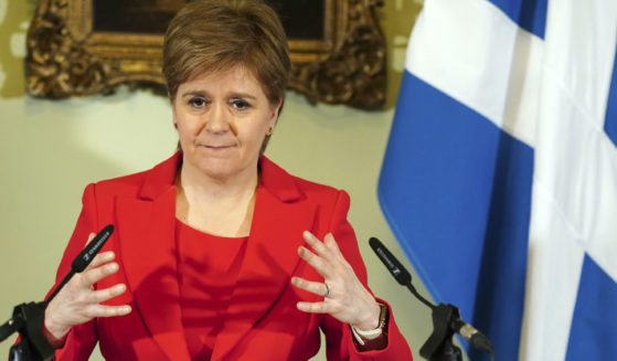 Nicola Sturgeon speaks during a news conference in Edinburgh, Scotland, on Feb. 15.