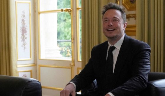 Billionaire Elon Musk, head of the social media platform Twitter, the aorospace company SpaceX, and the electric car maker Tesla is pictured in a file photo from May 15 during a meeting with French Emmanuel Macron at the Elysee presidential palace in Paris. Macron is not in the frame.