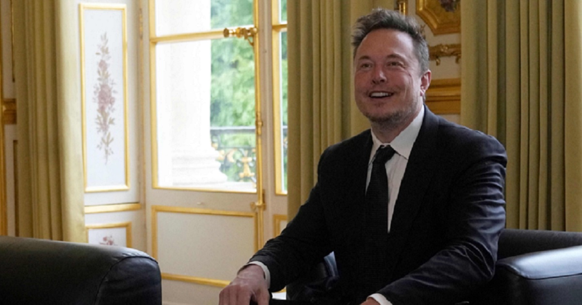 Billionaire Elon Musk, head of the social media platform Twitter, the aorospace company SpaceX, and the electric car maker Tesla is pictured in a file photo from May 15 during a meeting with French Emmanuel Macron at the Elysee presidential palace in Paris. Macron is not in the frame.