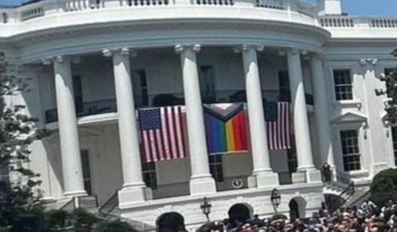 The White House displays a "pride" flag for June's "pride month."