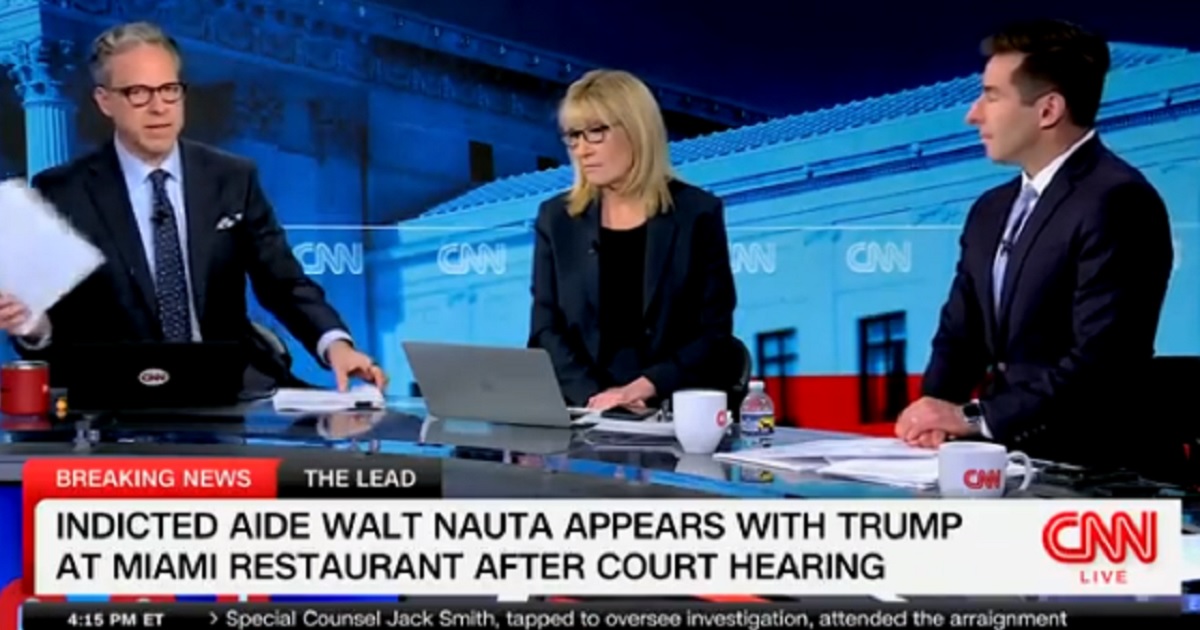 Jake Tapper freaks out, orders control room to cut live video of Trump’s actions post-arraignment.