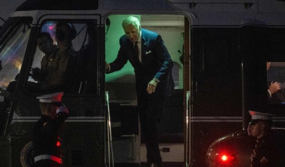 US President Joe Biden steps off Marine One at JKF International Airport in New York on June 29, 2023, where he attended fundraising events.