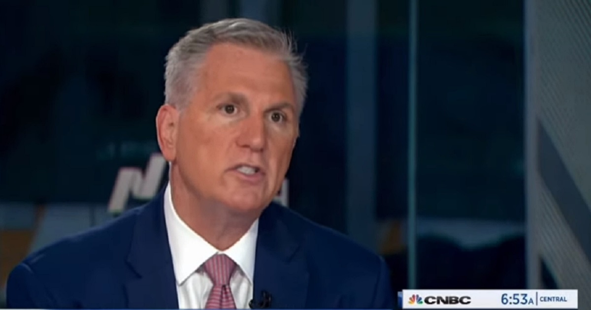 House Speaker Kevin McCarthy is interviewed Tuesday on CNBC's "Squawk Box."