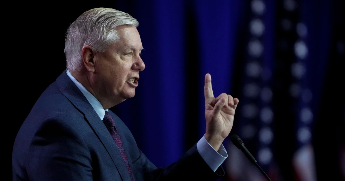 Sen. Lindsey Graham (R-SC) speaks about limits on abortion at the Faith and Freedom Road to Majority conference at the Washington Hilton on June 23, 2023 in Washington, DC.