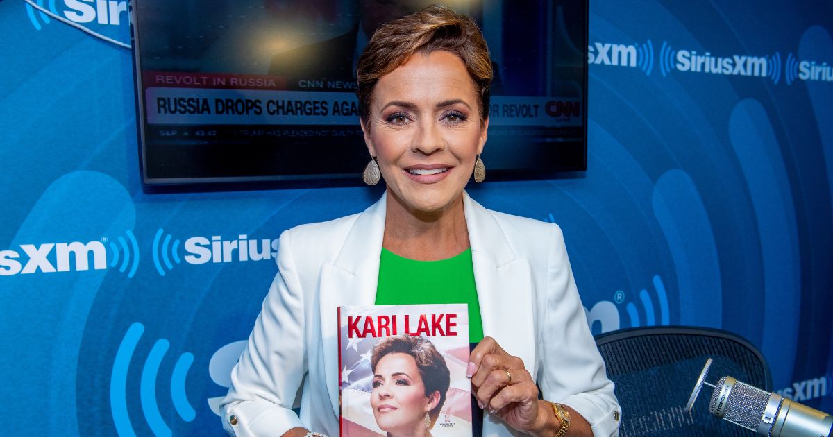 Kari Lake visits SiriusXm to discuss her book "Unafraid: Just Getting Started" at SiriusXM Studios on Tuesday in New York City.