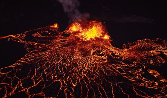 Molten lava is seen in this stock image.