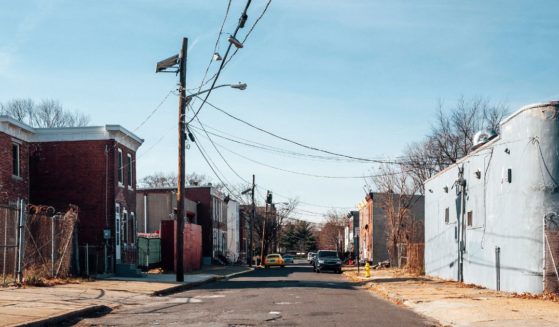 The inner city streets of Camden, New Jersey, are pictured.