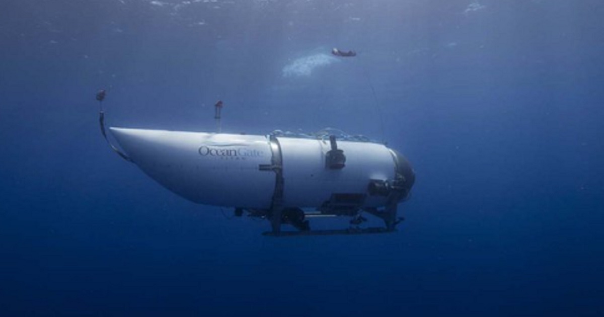 The OceanGate Titan submersible in an underwater shot.