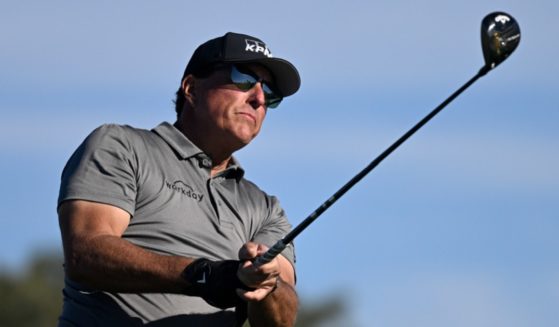 American golf star Phil Mickelson, pictured in a January file photo from the Farmers Insurance Open golf tournament in San Diego, was one of golf's major names who joined the LIV tour owned by Saudi Arabia before the LIV-PGA merger earlier this month.