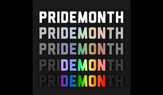 The above image is of the words "pride month."