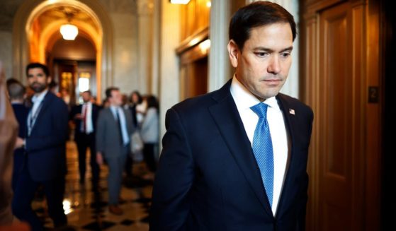 Sen. Marco Rubio (R-FL) leaves the Senate Chamber following a vote at the U.S. Capitol on May 10 in Washington, D.C.