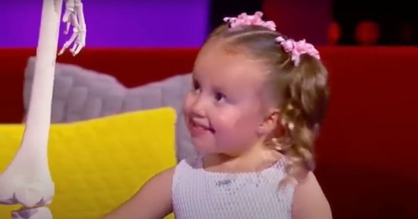 In a March 5, 2017 episode of “Little Big Shots,” 4-year-old Brielle talks about gender-specific bone structure.
