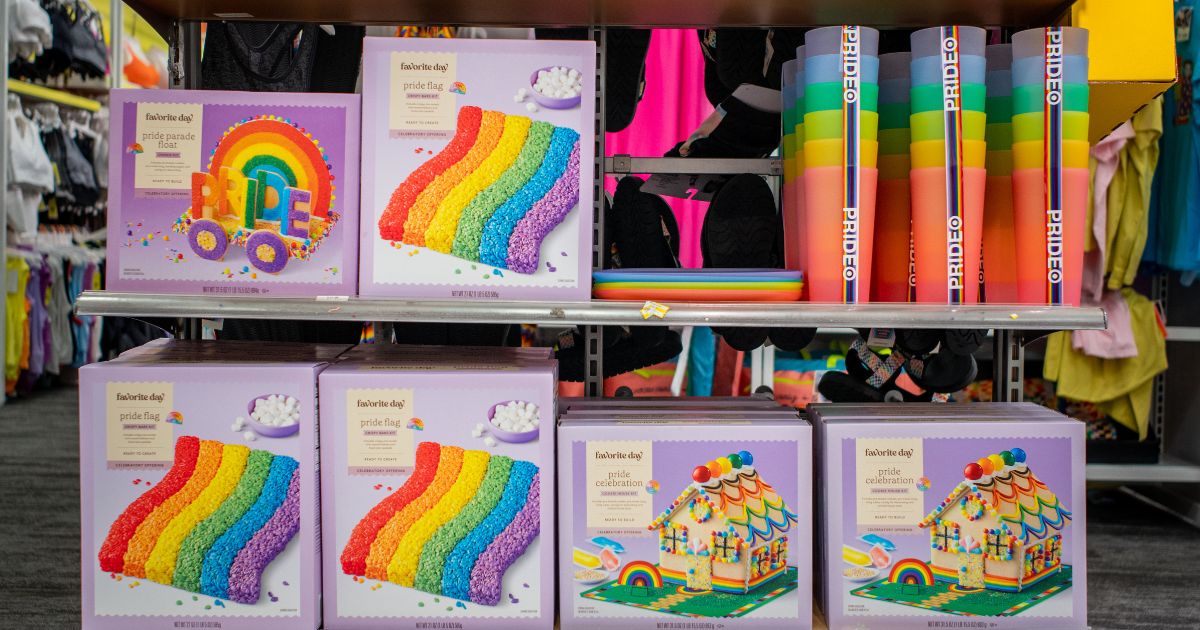 Pride Month apparel accessories are seen on display at a Target store on June 6, 2023 in Austin, Texas. Businesses across the United States have begun advertising LGBTQIA+ apparel to mark this year's Pride Month.