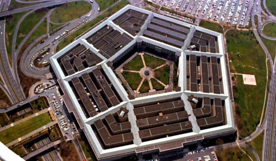 an aerial view of the Pentagon building