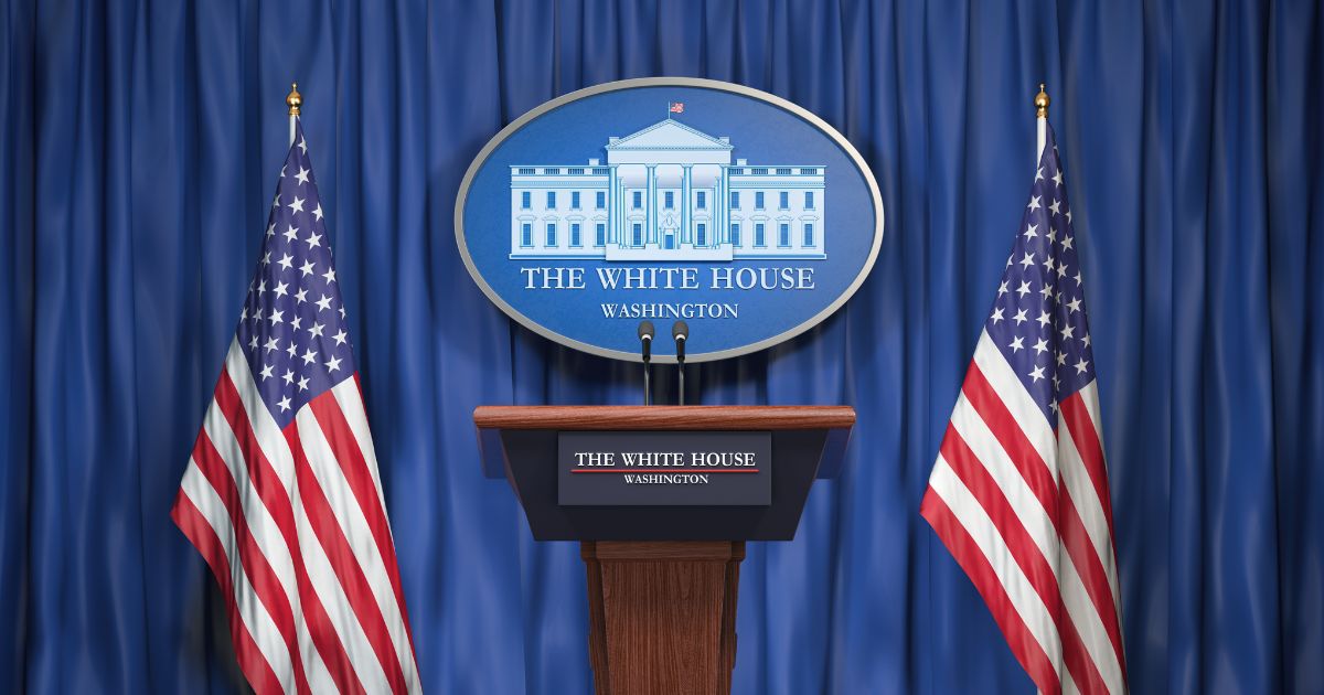 The briefing room of the president of the United States in the White House.