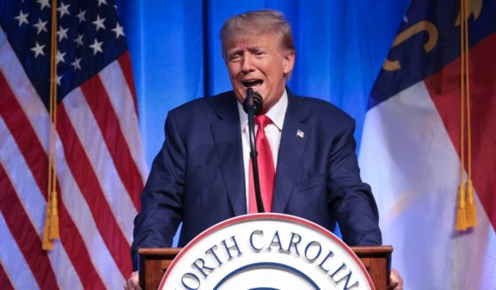 Former President Donald Trump delivers remarks Saturday in Greensboro, North Carolina.
