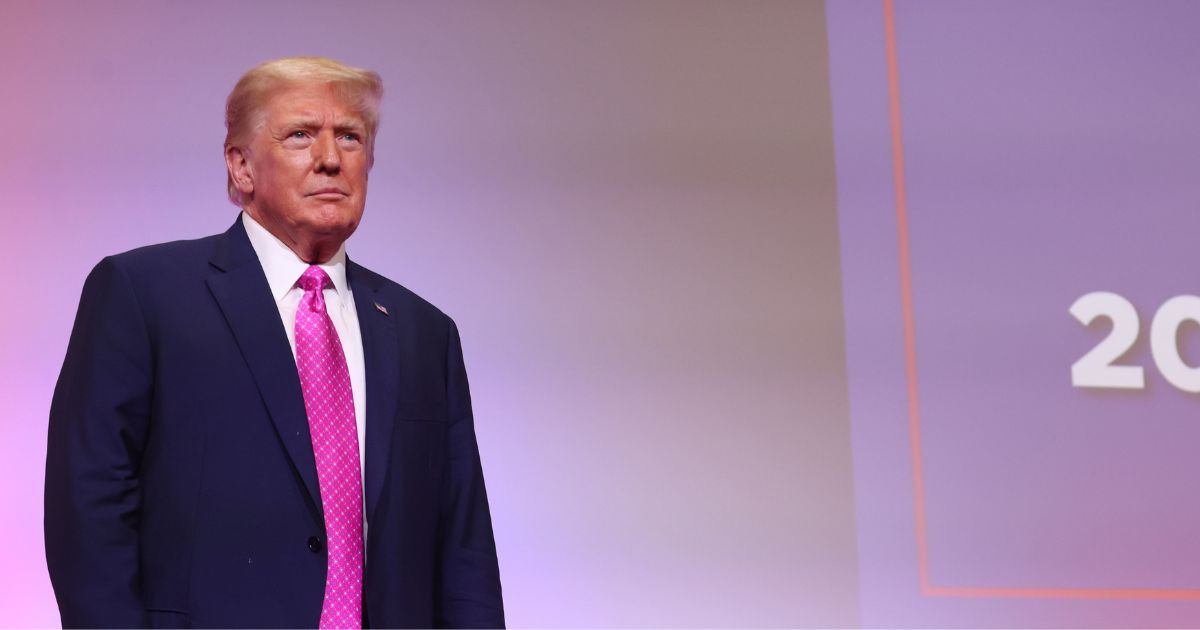Former President Donald Trump is introduced at the Oakland County Republican Party's Lincoln Day dinner at Suburban Collection Showplace on Sunday in Novi, Michigan.
