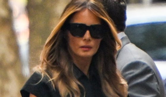 Melania Trump arrives at the funeral for Ivana Trump in New York City on July 20, 2022.