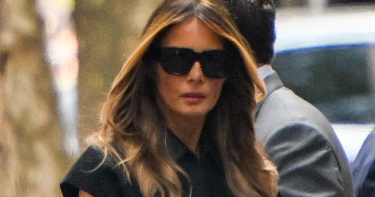 Melania Trump arrives at the funeral for Ivana Trump in New York City on July 20, 2022.