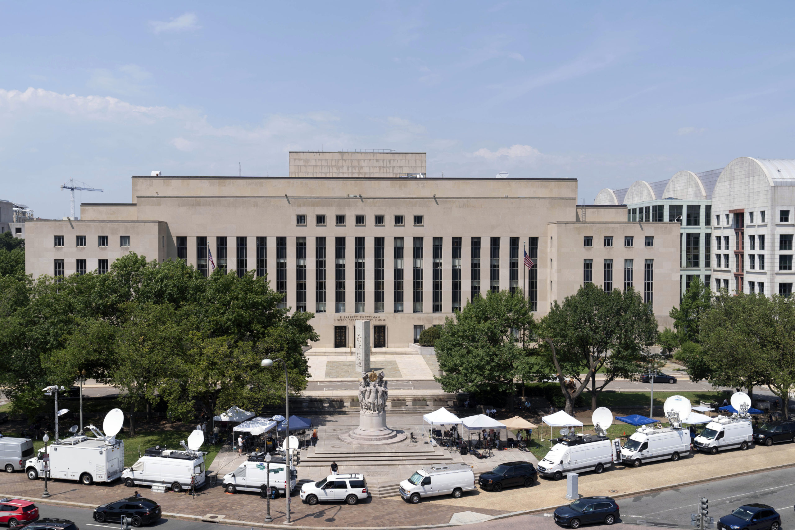 On Thursday, television news crews set up outside federal court in Washington, D.C., where a grand jury has been meeting in the probe led by special counsel Jack Smith against former President Donald Trump.