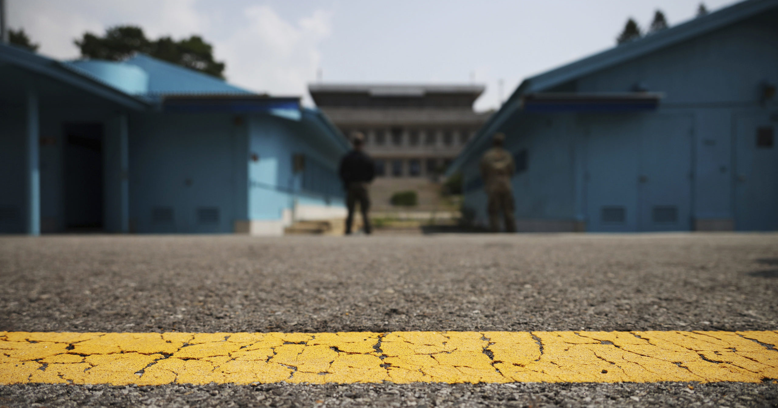 A general view shows the truce village of Panmunjom inside the demilitarized zone separating the two Koreas on July 19, 2022.