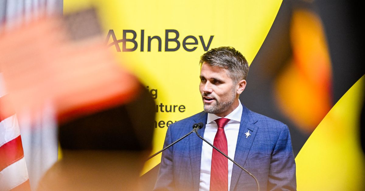 Anheuser-Busch CEO Brendan Whitworth is pictured during a meeting with AB Inbev during a Belgian Economic Mission to the United States of America in New York, on June 7, 2022.