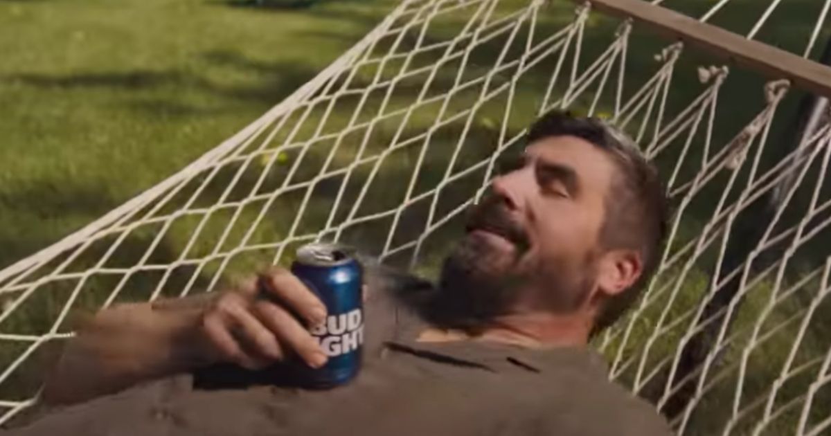 A 15-second Bud Light ad that dropped online on Sunday features men grunting and sighing as they sit down or get up from their chairs.