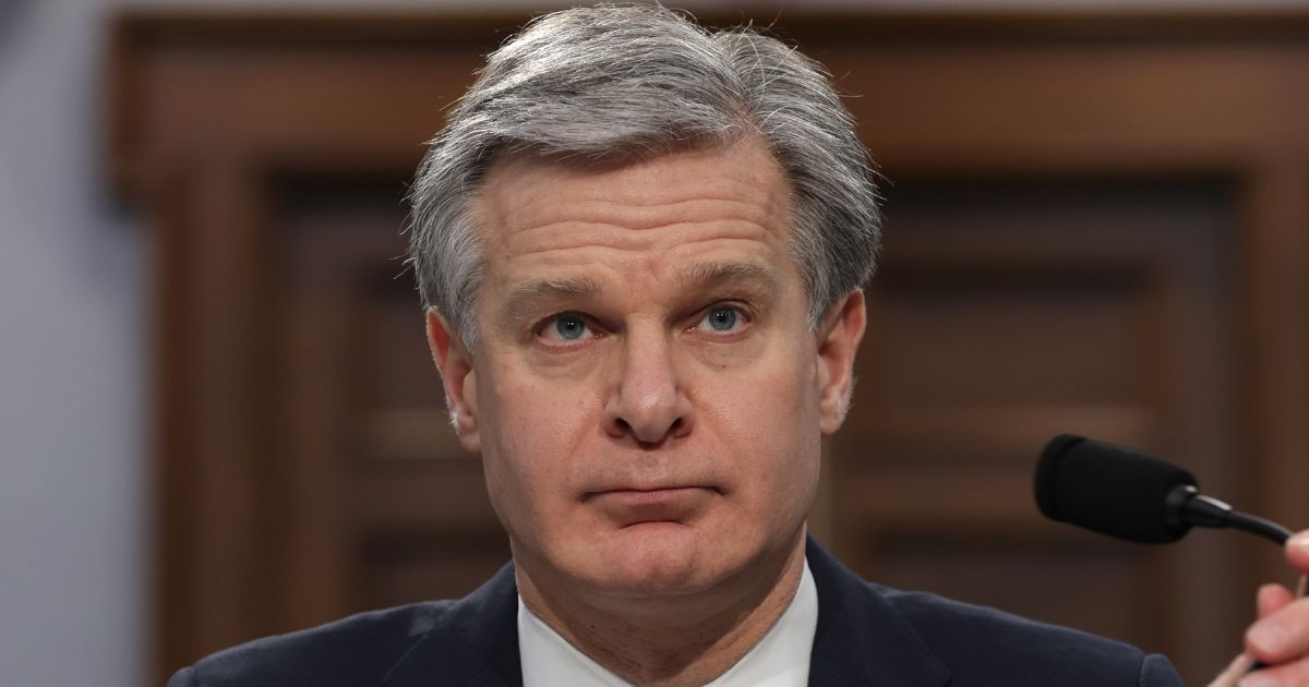 FBI Director Christopher Wray testifies during a hearing before the Commerce, Justice, Science, and Related Agencies Subcommittee of the House Appropriations Committee in Washington, D.C. on April 27.