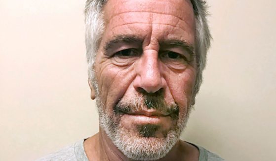 Jeffrey Epstein stands for a mugshot on March 28, 2017.