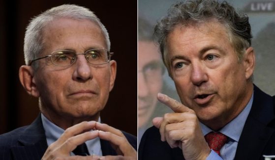 Sen. Rand Paul, right, has referred Dr. Anthony Fauci, left, to the Department of Justice, claiming his own testimony before Congress proves that he lied about the origin of COVID.