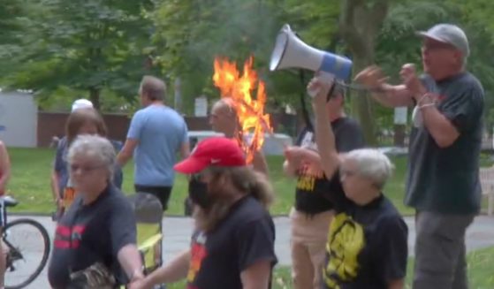 During a Fourth of July celebration in Philadelphia, members of the Revolutionary Communist Party burned an American flag.