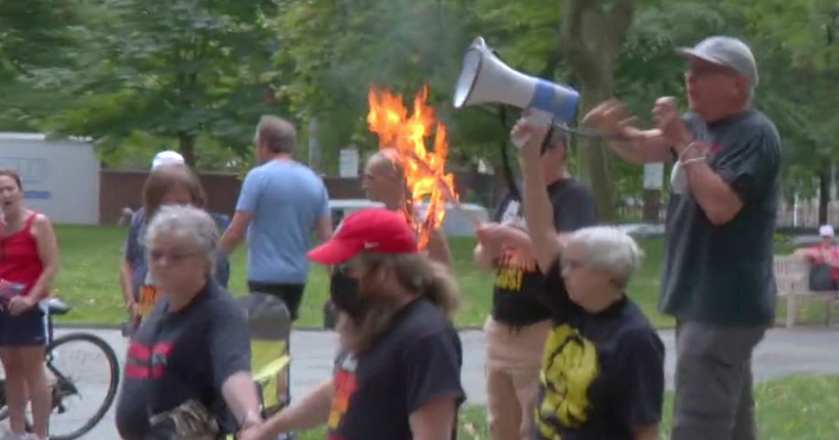 During a Fourth of July celebration in Philadelphia, members of the Revolutionary Communist Party burned an American flag.