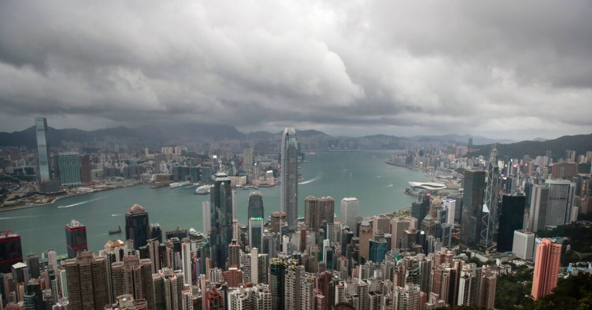 Hong Kong's skyline and harbor are pictured from Victoria Peak on Sept. 1, 2019.