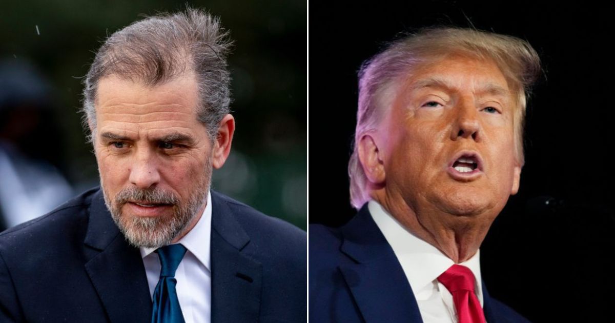 An attorney for Hunter Biden, left, sent former President Donald Trump, right, a cease and desist order on Thursday.