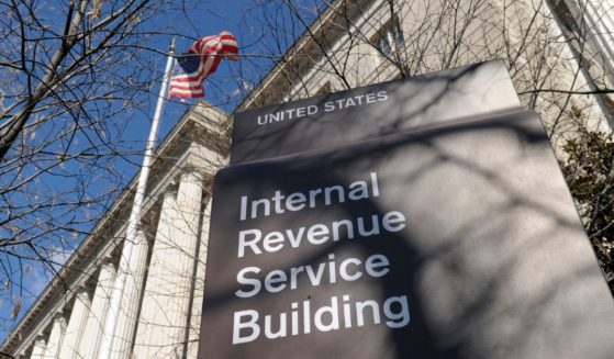 This photo shows the exterior of the Internal Revenue Service building in Washington, D.C., on March 22, 2013.