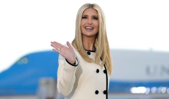 Ivanka Trump waves as she arrives at Joint Base Andrews in Maryland for the departure of her father, Donald Trump, as president on Jan. 20, 2021.