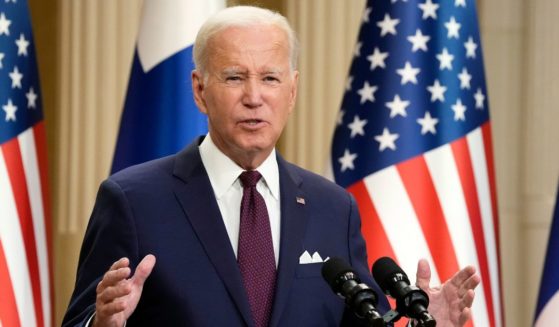 President Joe Biden speaks during a news conference with Finland's President Sauli Niinisto at the Presidential Palace in Helsinki, Finland, Thursday, July 13, 2023. (Susan Walsh / Associated Press)
